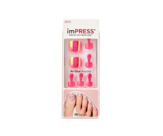 Kiss Твердый лак Импрессс Педикюр "Текила Санрайз", Impress Toe Nails BIPT031