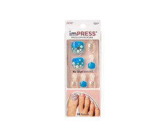 Kiss Твердый лак Импрессс Педикюр "Лазурный берег", Impress Toe Nails BIPT024