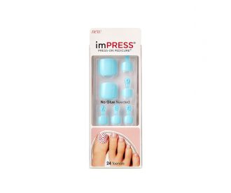 Kiss Твердый лак Импрессс Педикюр "Голубые мечты", Impress Toe Nails BIPT030