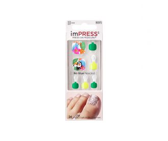 Kiss Твердый лак Импрессс Педикюр "Джунгли", Impress Toe Nails BIPT029